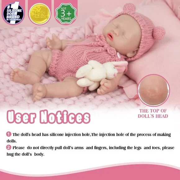 8 Inch Mini Silicone Baby Dolls Cute Realistic Newborn Preemie Miniature Babies - Picture 2 of 6